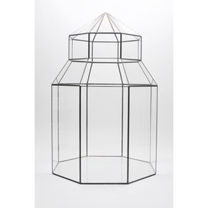 55x35x35cm Siyah Geometrik Teraryum Prizma Cam Fanus Vitray Düğün Nişan Söz Organizasyon Ev Dekor