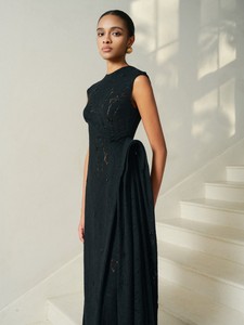 Vestidos de nuevo estilo para mujer sin mangas Nella Emb encaje drapeado Midi vestido tela de buena calidad primavera 2025 ropa de mujer Whiteant - Product Image 3