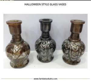 Vase décoratif en verre peint à la main de luxe Halloween Shisha Hookah pour la collection de vases - Product Image 5
