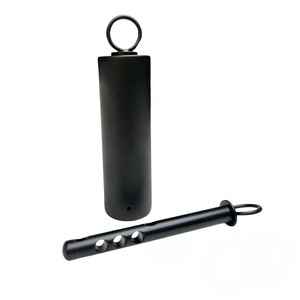 Black Stainless Steel Cylindrical Ice Lock <b>Restraint</b> with Ring Rod Insert 100% Waterproof Customizable for <b>BDSM</b> Bondage Gear - Product Image 1