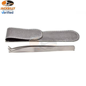 Pince à épiler pour extensions de cils Jackbilly JB-092, type L, volume, 11,5 cm, pointe de 8 mm, acier inoxydable, prise en main parfaite, manche uni, mat - Product Image 6