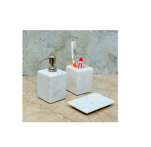 Top Selling Marble Bathroom Accessories <b>Set</b> Complete with Soap Dispenser with Toothbrush and <b>Makeup</b> Brush Holder - Product Image 5