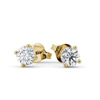 Orecchini a lobo classici con diamante coltivato in laboratorio da 1,60 carati, colore D, taglio brillante, in oro massiccio giallo 18 carati placcato rodio, certificati IGI, da donna