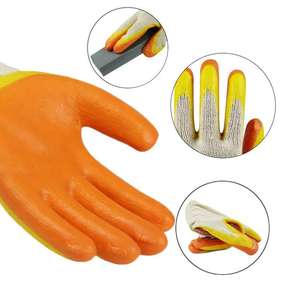 Gants de sécurité pour échafaudage, haute visibilité, doublure jaune, paume en caoutchouc vert, pour travaux en hauteur, 2 COULEURS - Latex - Product Image 1