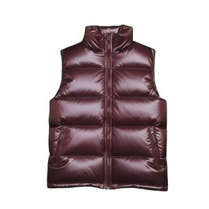 Custom Logo OEM Men Canvas Stand Collar Padded Vest Outdoor Sleeveless Puffer Jacket Winter Gilet Coat Front Pocket With Zippers - Product Image 1