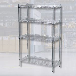 Modern <b>Wire</b> Storage <b>Racks</b> Easy Assembly with Adjustable Chrome <b>Shelves</b> Durable Metal Design - Product Image 1