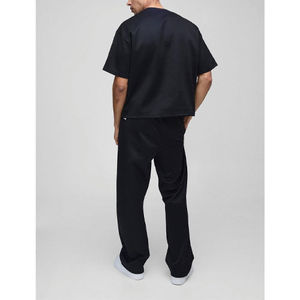 Vente en gros label privé été 100% coton deux pièces ensemble de jogging respirant manches courtes hommes ensembles de survêtement - Product Image 5