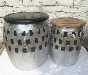 Mesa de centro más vendida Mesa auxiliar de corte de metal Mesa de acero inoxidable y mesa de metal Taburete de acento único hecho a mano - Product Image 6