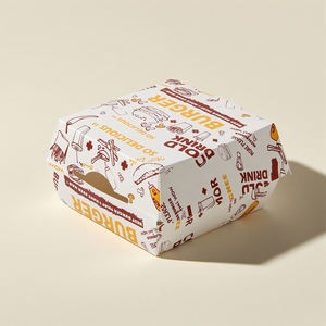 Emballages jetables haut de gamme imprimés, imperméables, doublés <span class=keywords><strong>d</strong></span>'éponge, portables, pour plats à emporter, fast-food, hamburgers, hot-dogs, poulet frit - Product Image 1