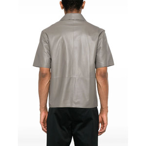 Camisa Casual de Cuero para Hombre con Diseño de Cuello Camisero Personalizado para la Temporada de Invierno con Logotipo Personalizado 2025 - Product Image 2