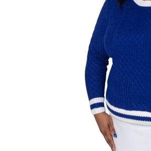 Suéter de punto con cuello redondo bordado y colores personalizados para Varsity Sorority fraternity College Varsity Sweater para Unisex - Product Image 4