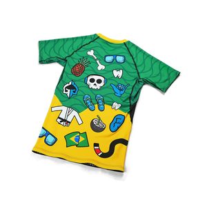 Combinaison de combat BJJ personnalisable à manches courtes en polyester spandex résistant à la compression pour les arts martiaux, couleur extensible, pour hommes - Product Image 4