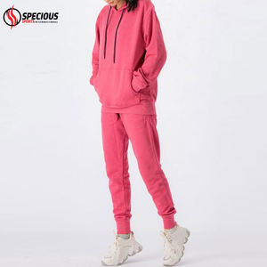 Nouveauté 2026 Stock en gros Qualité supérieure Léger Survêtement à capuche uni pour femme Vêtements de jogging - Product Image 4