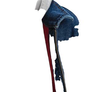 Custom Men's Designer Canvas Jacket High Street Style Casual Cotton with <b>Stand</b> Collar Zip Closure Denim Coat OEM Jean Jacket - Product Image 4