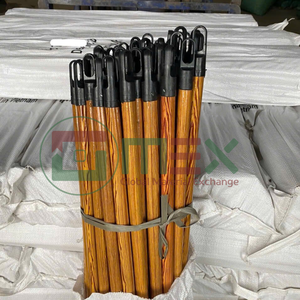 GMEX Eco Friendly <b>Wooden</b> <b>Handle</b> Plastic <b>Broom</b> Head <b>Broom</b> Easy Clean Classic Design 120cm - Product Image 1