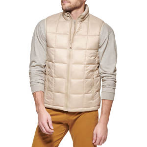 Gilet rembourré pour hommes manteau à bulles décontracté fermeture éclair col montant vêtements d'extérieur épais gilet sans manches veste - Product Image 1