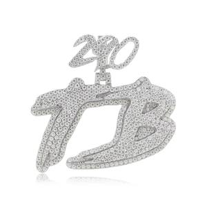 Hip-Hop VVS Moissanite corte redondo diamante colgante 925 joyería de boda de plata esterlina para hombres chapado en oro estilo lindo - Product Image 2