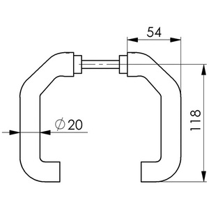 Caja de cerradura plateada de aleación ligera con orificio para manija de puerta, pieza 476L, con manivela cuadrada de 8 mm AMF - Product Image 3