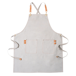 Delantal de algodón con babero de mezclilla, ropa de trabajo reutilizable con estampado de barbacoa para Barista, cocina, catering, camarero, peluquería, limpieza, etc. - Product Image 3