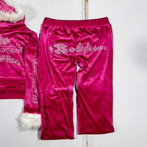 ชุดวอร์มซักกรดสำหรับผู้หญิงชุดวอร์มผ้าฝ้าย100% มีฮู้ดและกางเกงขายาวแบบวินเทจซักได้ - Product Image 5