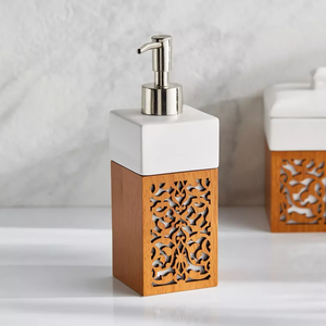 หินอ่อนธรรมชาติหินอาเกตอุปกรณ์อาบน้ําชุด 4 รวมตู้ทําสบู่ผู้ถือแปรงสีฟันถาดแก้วน้ําชุดห้องน้ํา - Product Image 3