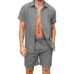 Nuevo Color, ropa de playa de manga corta, traje de jogging para hombre, conjuntos cortos de dos piezas, camiseta de gran tamaño con cuello redondo y hombros caídos, chándal - Product Image 4