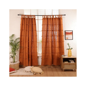 Cortinas Transparentes Azul Oscuro de 52x108 Pulgadas, 130GSM, con Bolsillo Largo para Varilla, Algodón Reciclado, Estilo Costero para Resorts y Hogares, Listas para Exportación al por Mayor - Product Image 2