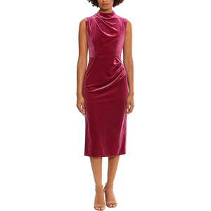 ชุดเดรสผ้าเครปแขนครึ่งแขนสำหรับแขกทำงานออฟฟิศชุดเดรสทรงเข้ารูปแบบบานออกไปจากโต๊ะไปจนถึงดินเนอร์ - Product Image 1