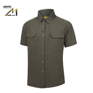 เสื้อเชิ้ตแขนสั้นผู้ชาย A-1 สีพื้น ผ้าทวิล ซับเหงื่อ แห้งเร็ว สวมใส่สบาย เหมาะสำหรับงานทั่วไปและงานยุทธวิธี - Product Image 1