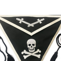 Ensemble tablier et collier réversible Chevalier Templier 100% Prince Maçon, Tablier Royal Riche Chevalier Templier Maçonnique, Logo personnalisé