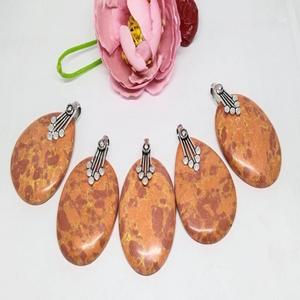 Multi Jasper Stone Pendentifs Argent Électrolytique Quantité en vrac Cristal Naturel Pierres Précieuses Synthétique Sculpté Gravure Style Mascotte - Product Image 4