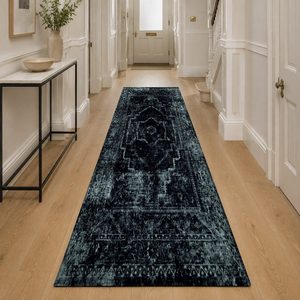 Tapis de salon en chenille antidérapant, motif design noir charbon, imprimé numériquement, lavable en machine, vente en gros RUGS DEPOT LXDP-0973 - Product Image 5