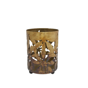 Soporte votivo redondo de hierro para decoración del hogar, portavelas de tamaño alto de Color marrón de latón mate para decoración de boda - Product Image 1