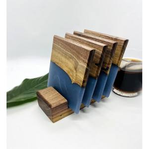 STAR CRAFT INDIA présente la collection dorée Dessous de verre tampons personnalisés carrés ronds en résine époxy pour la maison et la cuisine - Product Image 6