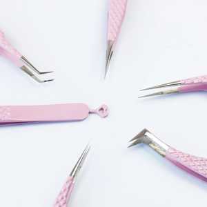 Custom Logo Anti-magnetic Pointed Diamond Fiber Volume Tweezers Private Label Stainless Steel <b>Isolation</b> Tweezer Green Eyelash - Product Image 5