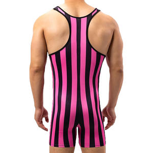 ชุดมวยปล้ำแบบยืดได้ ผลิตจากผ้าสแปนเด็กซ์และโพลีเอสเตอร์ คุณภาพสูง พิมพ์ลายด้วยระบบถ่ายโอนความร้อน แบบสั่งทำพิเศษ พร้อมโลโก้ด้านหน้า ทนทาน - Product Image 5