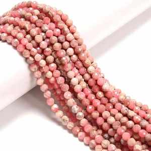 ลูกปัดกลมขนาด2มม. 3มม. 4มม. ลูกปัดพลอยโรโดโครไซต์สีชมพูธรรมชาติสำหรับทำเครื่องประดับ - Product Image 4