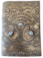 Carnet en cuir Shaista Handicraft Spirit Board, design antique gaufré, trois yeux, fait main, livre de sorts, planificateur des ombres