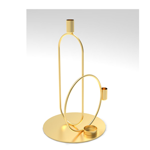 Bougeoir en métal géométrique 3D moderne Bougeoir mural élégant pour la décoration de la maison Design complexe en fer - Product Image 1