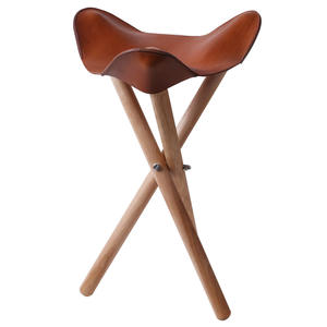 Chaises de trépied en cuir personnalisées de tir de chasse/tabouret de camping en bois de nouveau style chaud avec des chaises de sièges en cuir - Product Image 1