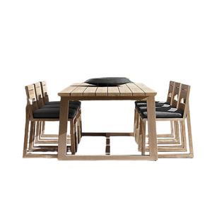 Ensemble de salle à manger moderne et simple, réglable, couleur personnalisée, bois, plusieurs chaises de salle à manger, meubles en teck de haute qualité, ensemble de restaurant - Product Image 3