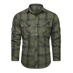 Chemises en flanelle à manches longues 100% coton, coupe classique, tailles personnalisées, boutonnées, sur mesure, de qualité supérieure, vêtements décontractés, respirantes pour l'automne - Product Image 1
