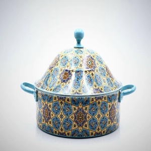 Chauffe-plat de luxe rond avec motif gravé en métal Hot Pot et casserole en acier inoxydable en métal - Product Image 1