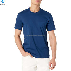T-shirt en coton de haute qualité pour hommes Tissu bleu confortable fabriqué au Pakistan avec un design unique - Product Image 5