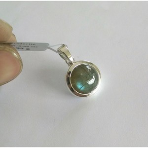 Pendentif Shah Gems pour femme en labradorite naturelle, argent sterling 925, sertissage clos, incrustation or rose, motif numéro, bijoux en or - Product Image 1