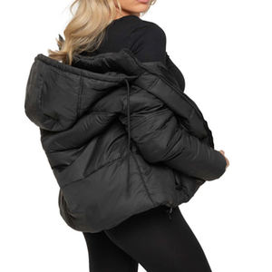 แจ็กเก็ตขนเป็ดแขนยาวสำหรับผู้หญิงแจ็กเก็ตกันลมเสื้อแจ็กเก็ตขนเป็ดสำหรับฤดูหนาวออกแบบโลโก้ได้ตามต้องการ - Product Image 3