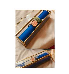 Caja de desplazamiento de vidrio metálico de primera calidad auténtica con diseños de desplazamiento ornamentales para una organización de joyería atemporal y elegante - Product Image 6