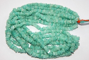 Perles de pierre précieuse d'amazonite verte naturelle perles d'espacement Heishi de forme carrée perles de pierre d'amazonite pour la fabrication de bijoux - Product Image 2