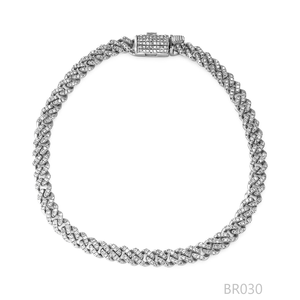 Pulsera de cadena de eslabones cubanos cultivados en laboratorio VVS de dos filas, nuevo diseño, Diamante cultivado en laboratorio de oro de 14K, regalo de fiesta de Hip Hop DE LA India - Product Image 3