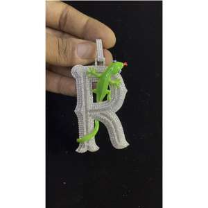 Colgante Hip Hop de Plata con Moissanita de Alta Calidad y Piedra Duradera para Hombres y Mujeres, Estilo Urbano - Product Image 1